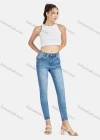 Wholesale Women's Casual Distressed High Waist Ankle Length Skinny Fit Jean - Liuhuamall