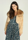 Wholesale Women's Fuzzy Open Front Long Sleeve Crop Faux Fur Coat - Liuhuamall