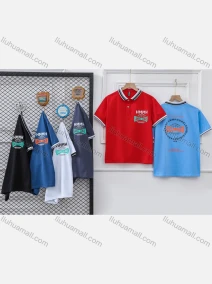 Wholesale Boy's Casual Letter Print & Graphic Striped Trim Short Sleeve Polo Shirt, LIUHUA CLOTHING WHOLESALE