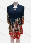 Wholesale Women's Casual Stand Collar Long Sleeve Floral Print Knit Dress - Liuhuamall