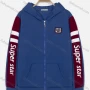 Wholesale Women's Casual Striped Colorblock Long Sleeve Zipper Letter Print Pockets Hoodie preview