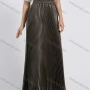 Wholesale Women's Elegant Satin Plain Pleated Maxi Skirt preview