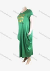 Wholesale Women's African Plus Size Crew Neck Letter Short Sleeve Patch Pocket Loose Fit Dress 8813# - Liuhuamall