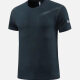 Men's Athletic Quick Dry Plain Striped Round Neck Short Sleeve Tee 550# Dark Blue Clothing Wholesale Market -LIUHUA
