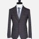 Men's Formal Lapel Gingham Long Sleeve Two Button Blazer Jackets 723785# Dim Gray Clothing Wholesale Market -LIUHUA