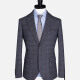 Men's Formal Lapel Gingham Long Sleeve Two Button Blazer Jackets 723785# Light Slate Gray Clothing Wholesale Market -LIUHUA