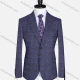 Wholesale Men's Formal Lapel Gingham Long Sleeve Two Button Blazer Jackets 723785# Blue Clothing Wholesale Market Liuhua