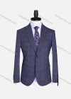 Wholesale Men's Formal Lapel Gingham Long Sleeve Two Button Blazer Jackets 723785# - Liuhuamall