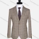 Wholesale Men's Formal Lapel Gingham Long Sleeve Two Button Blazer Jackets 723785# Khaki Clothing Wholesale Market Liuhua