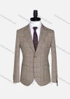 Wholesale Men's Formal Lapel Gingham Long Sleeve Two Button Blazer Jackets 723785# - Liuhuamall
