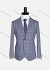 Wholesale Men's Formal Lapel Gingham Long Sleeve Two Button Blazer Jackets 723785# - Liuhuamall