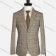 Wholesale Men's Formal Lapel Long Sleeve Two Button Plaid Blazer Jackets 9066# Khaki Clothing Wholesale Market Liuhua