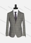 Wholesale Men's Formal Lapel Long Sleeve Two Button Plaid Blazer Jackets 9066# - Liuhuamall