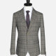 Men's Formal Lapel Long Sleeve Two Button Plaid Blazer Jackets 9066# Gray Clothing Wholesale Market -LIUHUA