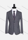 Wholesale Men's Formal Lapel Long Sleeve Two Button Plaid Blazer Jackets 9073# - Liuhuamall