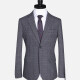 Men's Formal Lapel Long Sleeve Two Button Plaid Blazer Jackets 9073# Gray Blue Clothing Wholesale Market -LIUHUA