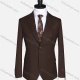 Wholesale Men's Formal Lapel Long Sleeve Two Button Plaid Blazer Jackets 9073# Saddle Brown Clothing Wholesale Market Liuhua