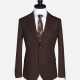 Men's Formal Lapel Long Sleeve Two Button Plaid Blazer Jackets 9073# Saddle Brown Clothing Wholesale Market -LIUHUA