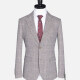 Men's Formal Lapel Plaid Long Sleeve Two Button Blazer Jackets 9078# Light Gray Clothing Wholesale Market -LIUHUA