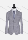 Wholesale Men's Formal Lapel Plaid Long Sleeve Two Button Blazer Jackets 9078# - Liuhuamall