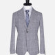 Men's Formal Lapel Plaid Long Sleeve Two Button Blazer Jackets 9078# Gray Blue Clothing Wholesale Market -LIUHUA