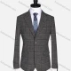 Wholesale Men's Formal Lapel Plaid Long Sleeve Two Button Blazer Jackets 9078# Dark Gray Clothing Wholesale Market Liuhua