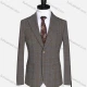 Wholesale Men's Formal Lapel Gingham Long Sleeve Two Button Blazer Jackets 9079# Brown Clothing Wholesale Market Liuhua