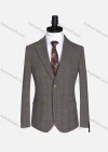 Wholesale Men's Formal Lapel Gingham Long Sleeve Two Button Blazer Jackets 9079# - Liuhuamall