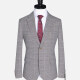 Men's Formal Lapel Allover Plaid Print Long Sleeve Two Button Blazer Jackets 9101# Gray Clothing Wholesale Market -LIUHUA