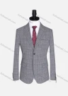Wholesale Men's Formal Lapel Allover Plaid Print Long Sleeve Two Button Blazer Jackets 9101# - Liuhuamall