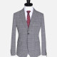 Men's Formal Lapel Allover Plaid Print Long Sleeve Two Button Blazer Jackets 9101# Slate Gray Clothing Wholesale Market -LIUHUA