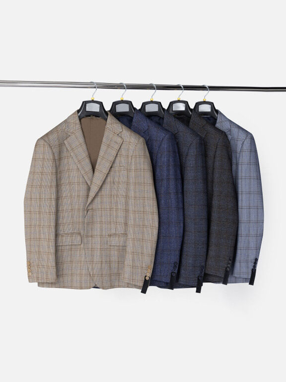Men's Formal Lapel Gingham Long Sleeve Two Button Blazer Jackets 723785#, Clothing Wholesale Market -LIUHUA, Men, Men-s-Tops, Casual-Shirts