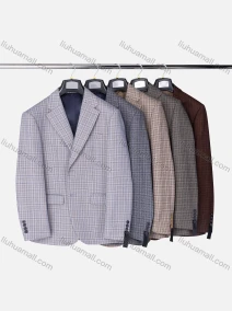 Wholesale Men's Formal Lapel Long Sleeve Two Button Plaid Blazer Jackets 9073#, LIUHUA CLOTHING WHOLESALE