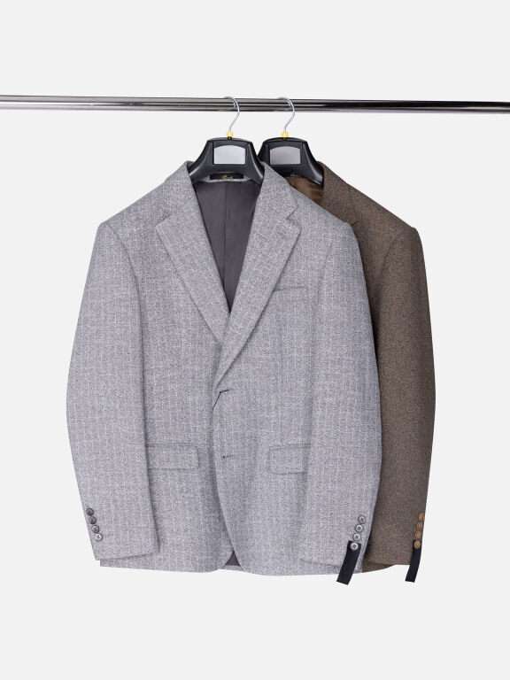 Men's Formal Lapel Allover Plaid Print Long Sleeve Two Button Blazer Jackets 9125#, Clothing Wholesale Market -LIUHUA, Men