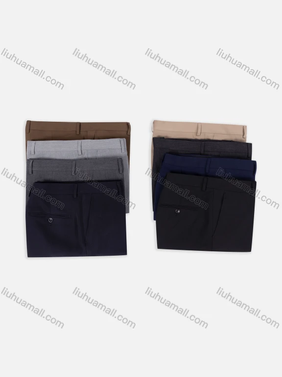 Wholesale Men's Formal Business Plain Ankle Length Straight Leg Suit Pants 721185#