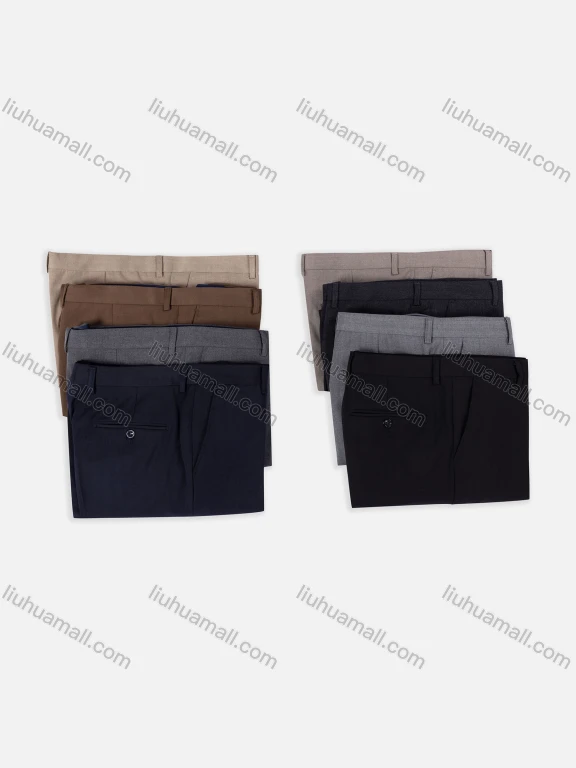 Wholesale Men's Formal Business Plain Ankle Length Straight Leg Suit Pants 722#