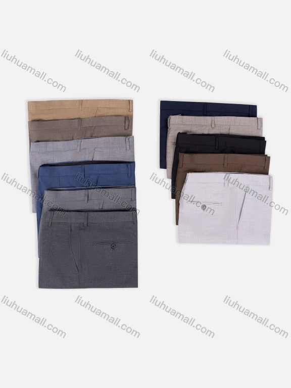 Wholesale Men's Formal Business Plain Ankle Length Straight Leg Suit Pants D2421#