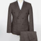 Men's Formal Plaid Print Flap Pockets Double Breasted Blazer & Suit Pants 2-Piece Suit Sets OG2205-D2473-27# 18# Clothing Wholesale Market -LIUHUA