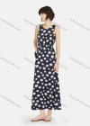 Wholesale Women's Casual Floral Print Pin Dot Round Neck Ruched Maxi Sleeveless Tank Lounge Nightgown A23# - Liuhuamall