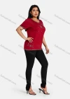 Wholesale Women's Elegant Round Neck Floral Embroidery Short Sleeve T-Shirt - Liuhuamall