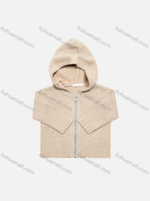 Wholesale Baby`s Long Sleeve Hooded Zipper Plain Sweater Knited Jacket, LIUHUA CLOTHING WHOLESALE