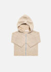 Wholesale Baby`s Long Sleeve Hooded Zipper Plain Sweater Knited Jacket - Liuhuamall