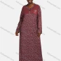 Wholesale Women's Vintage Long Sleeve Embroidery Pattern Ditsy Floral Print Button Front Splicing Maxi Nightgown preview