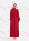 Wholesale Women's Elegant Tie Neck High Waist Pearl Decor Plain Maxi Dress - Liuhuamall