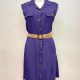 Women's Casual Lapel Sleeveless Button Down Belted Plain Midi Dress 13# Clothing Wholesale Market -LIUHUA
