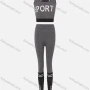 Wholesale Women's Sporty Letter Print Racerback Tank Top &Striped Colorblock Matching Leggings 2 Piece Outfits preview