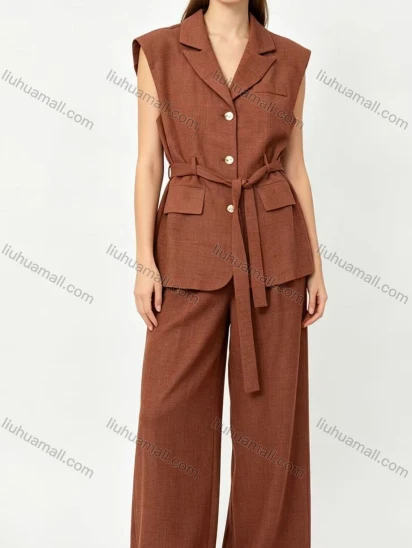 Wholesale Women Sleeveless Blazer Two‑Piece Set