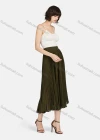 Wholesale Women's Casual Plain High Waist Pleated Midi Skirt - Liuhuamall