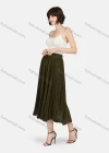 Wholesale Women's Casual Plain High Waist Pleated Midi Skirt - Liuhuamall