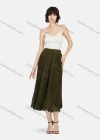 Wholesale Women's Casual Plain High Waist Pleated Midi Skirt - Liuhuamall